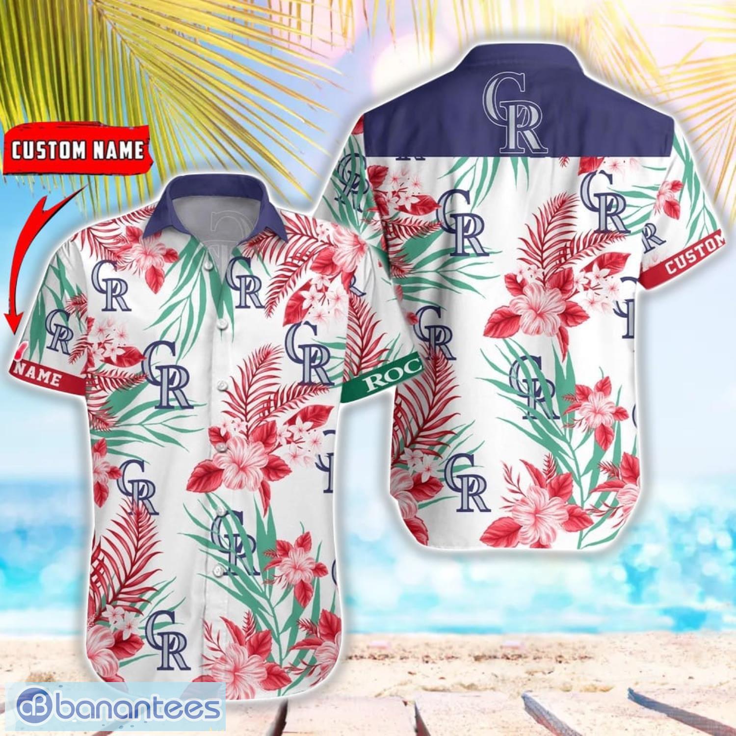 mlb colorado rockies hawaiian shirt flower baseball shirt for fans image MLB Colorado Rockies Hawaiian Shirt Flower Baseball Shirt For Fans Product Photo 1