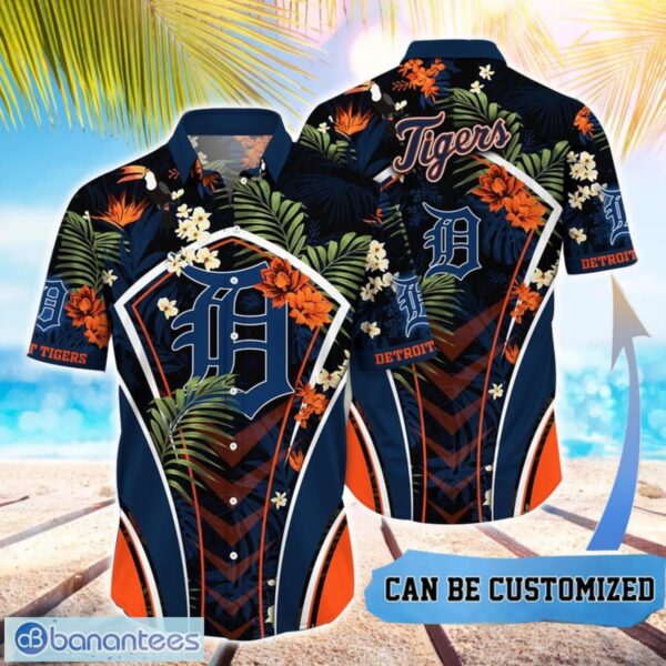 MLB Detroit Tigers Hawaiian Shirt Flower Summer Tropical Aloha Shirt Product Photo 1