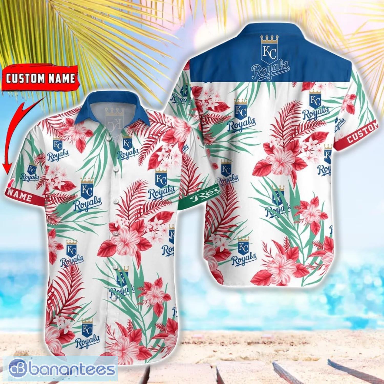 mlb kansas city royals hawaiian shirt flower baseball shirt for fans image MLB Kansas City Royals Hawaiian Shirt Flower Baseball Shirt For Fans Product Photo 1