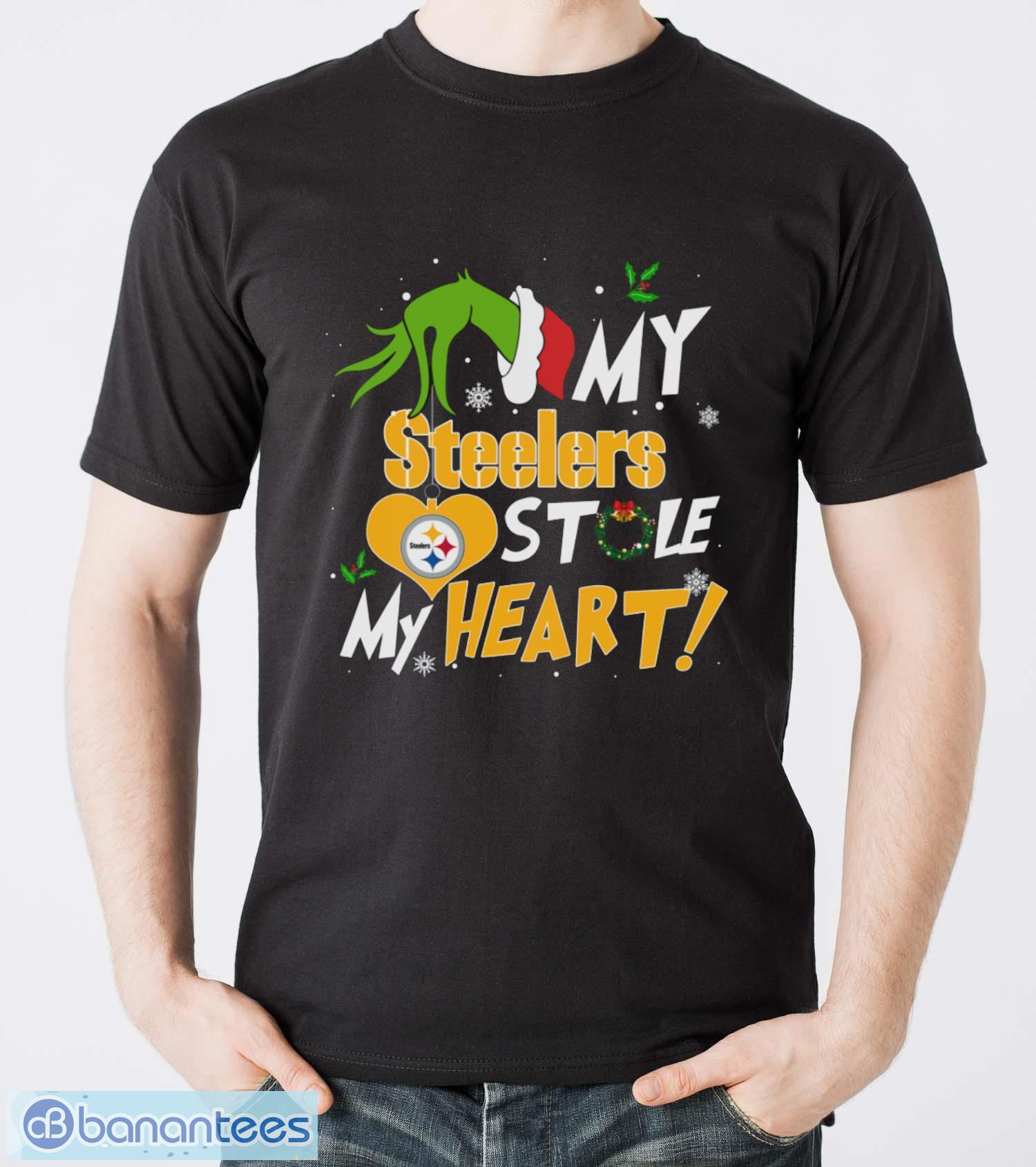 my pittsburgh steelers stole my heart shirt sweatshirt hoodie image My Pittsburgh Steelers Stole My Heart Shirt Sweatshirt Hoodie - Men T-Shirt