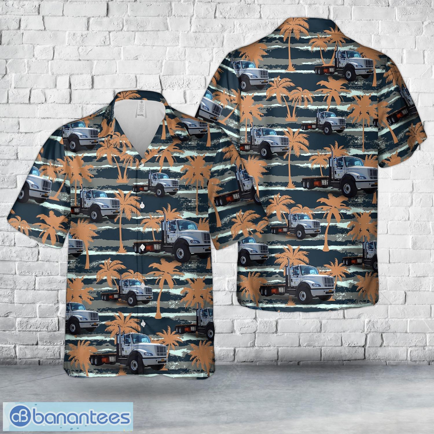 national grid flatbed truck freightliner m2 112 hawaiian shirt aloha beach shirt image National Grid Flatbed Truck - Freightliner M2 112 Hawaiian Shirt Aloha Beach Shirt Product Photo 1