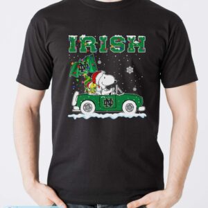 Notre Dame Fighting Irish Snoopy And Woodstock Driving Car Shirt Sweatshirt Hoodie - Men T-Shirt