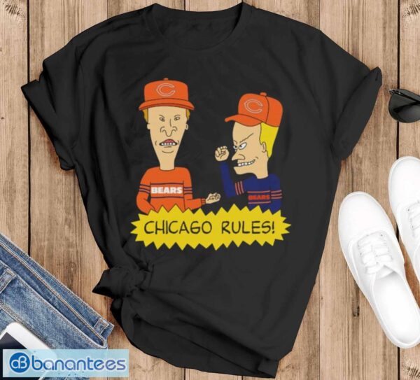 Official beavis and Butt-Head Chicago Bears Rules NFL Shirt - Black T-Shirt