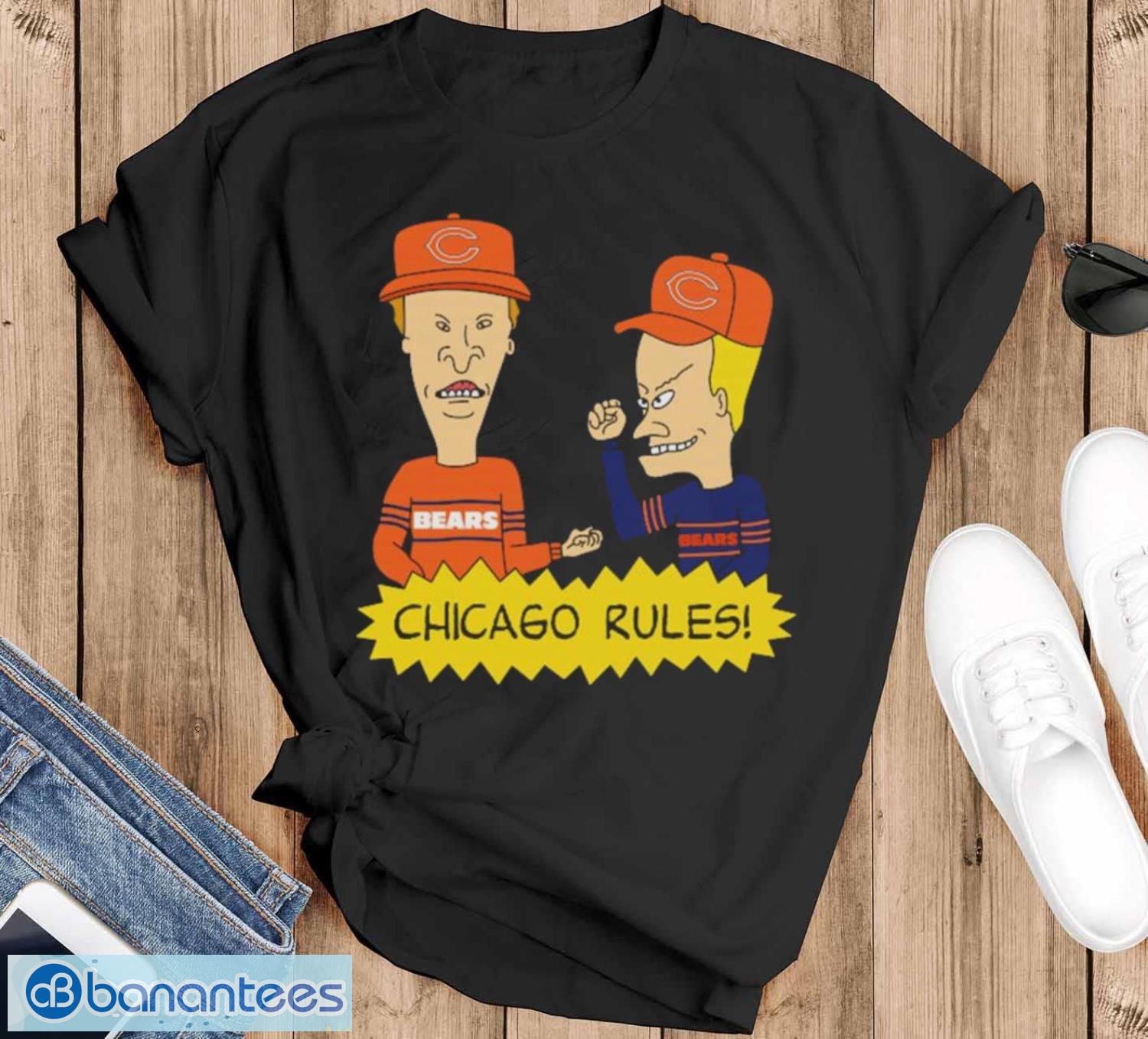 official beavis and butt head chicago bears rules nfl shirt image Official beavis and Butt-Head Chicago Bears Rules NFL Shirt - Black T-Shirt