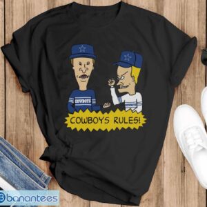 Official beavis and Butt-Head Dallas Cowboys Rules NFL T-Shirt - Black T-Shirt