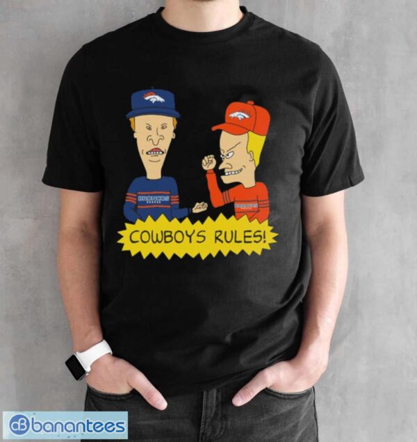 Official beavis and Butt-Head Denver Broncos Rules NFL Shirt - Black Unisex T-Shirt