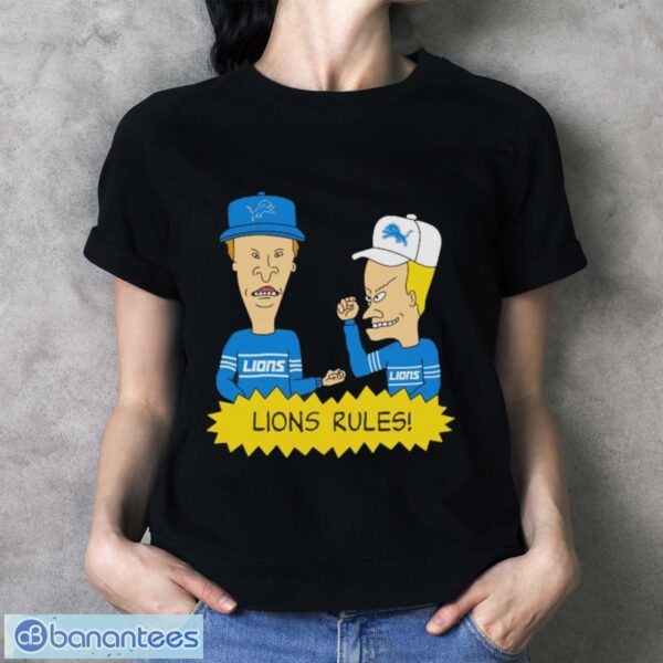 Official beavis and Butt-Head Detroit Lions Rules NFL Shirt - Ladies T-Shirt