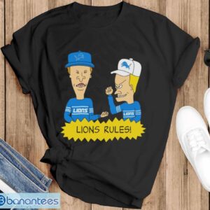 Official beavis and Butt-Head Detroit Lions Rules NFL Shirt - Black T-Shirt