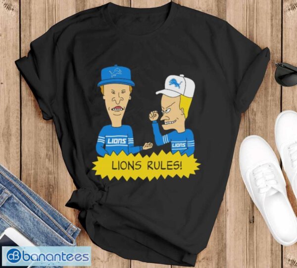 Official beavis and Butt-Head Detroit Lions Rules NFL Shirt - Black T-Shirt