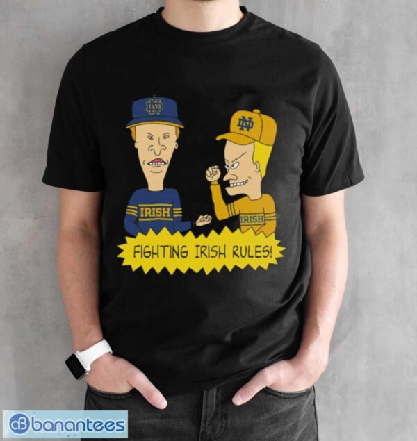 Official beavis and Butt-Head Notre Dame Fighting Irish Rules NCAA Shirt - Black Unisex T-Shirt
