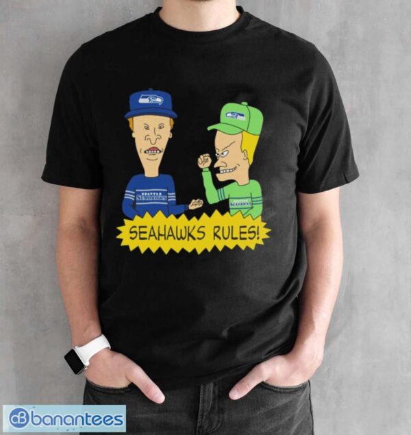 Official beavis and Butt-Head Seattle Seahawks Rules NFL Shirt - Black Unisex T-Shirt