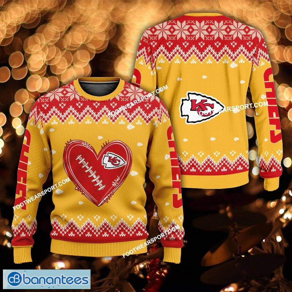 pajamas logo heart football kansas city chiefs ugly christmas sweater image Pajamas Logo Heart Football Kansas City Chiefs Ugly Christmas Sweater - Pajamas Logo Heart Football Kansas City Chiefs Ugly Christmas Sweater