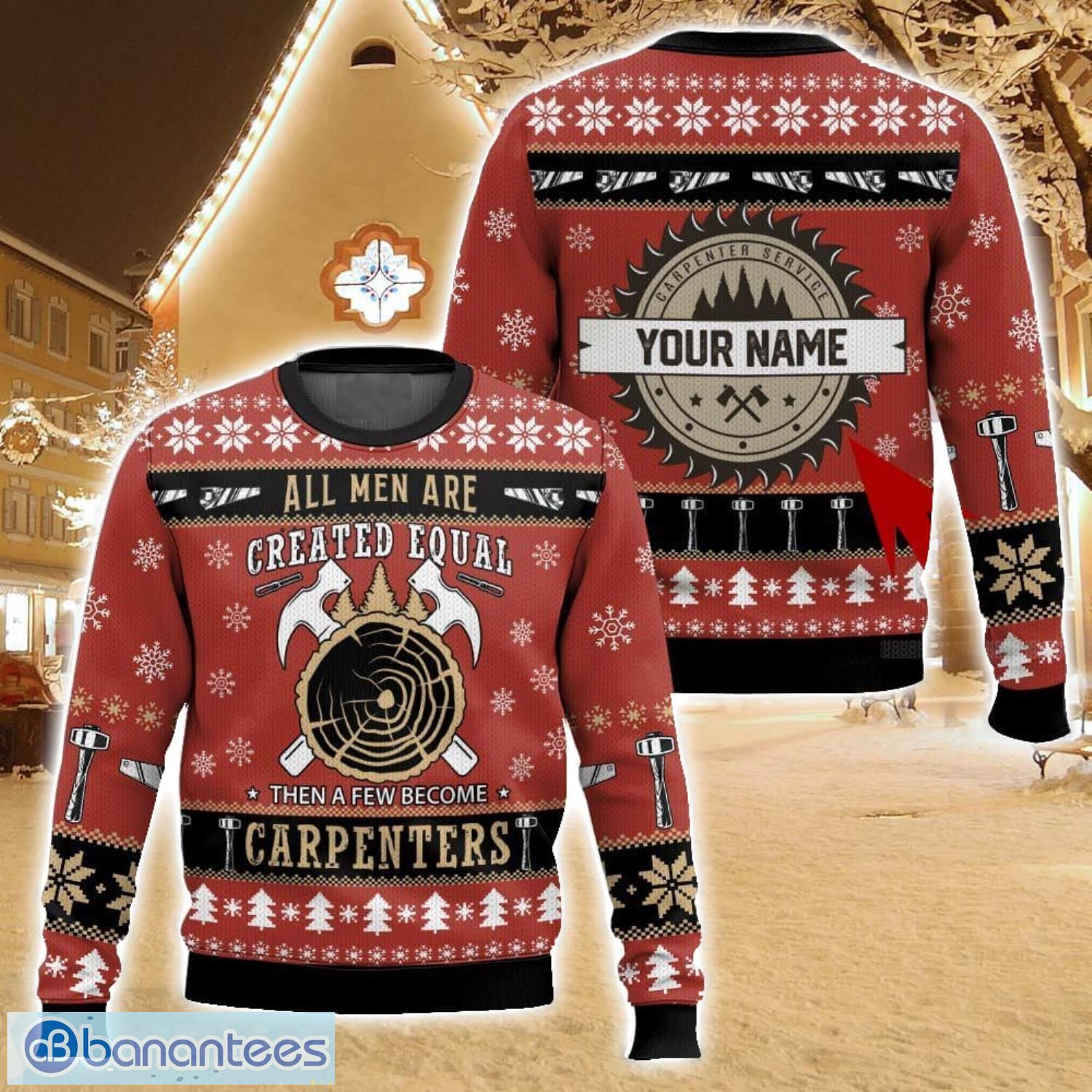 personalized proud to be a carpenter ugly christmas sweater for men and women christmas holiday gift family gift image Personalized Proud to be a carpenter, Ugly Christmas Sweater For Men And Women Christmas Holiday Gift Family Gift Product Photo 1