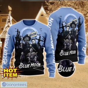 Blue Moon Horror Halloween Night All Over Print Sweater Halloween Sweater Gift Ideas Product Photo 1