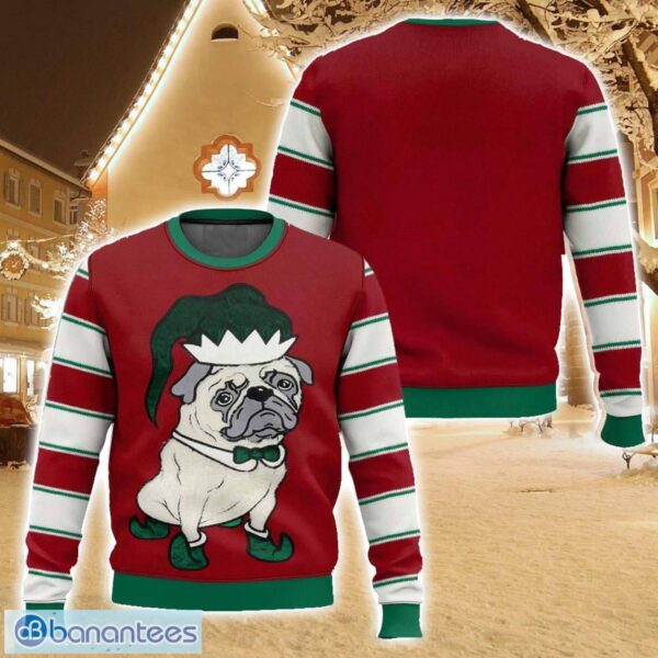Pug Elf Christmas Ugly Christmas Sweater Christmas Gift For Family Holiday Gift Product Photo 1