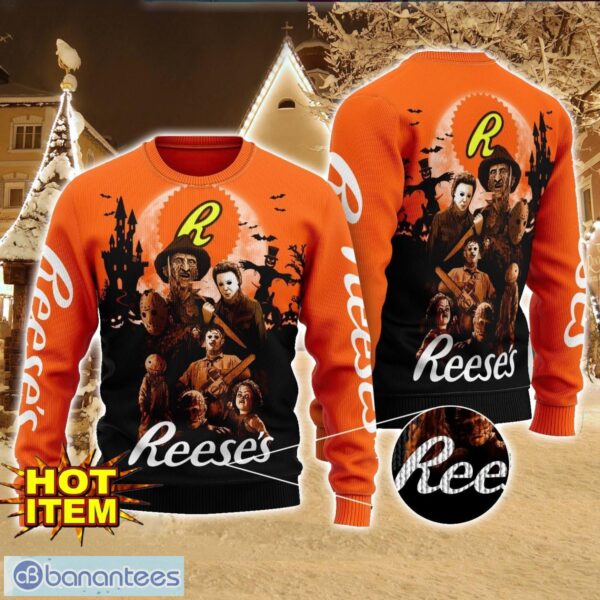 Reese's Horror Halloween Night All Over Print Sweater Halloween Sweater Gift Ideas Product Photo 1