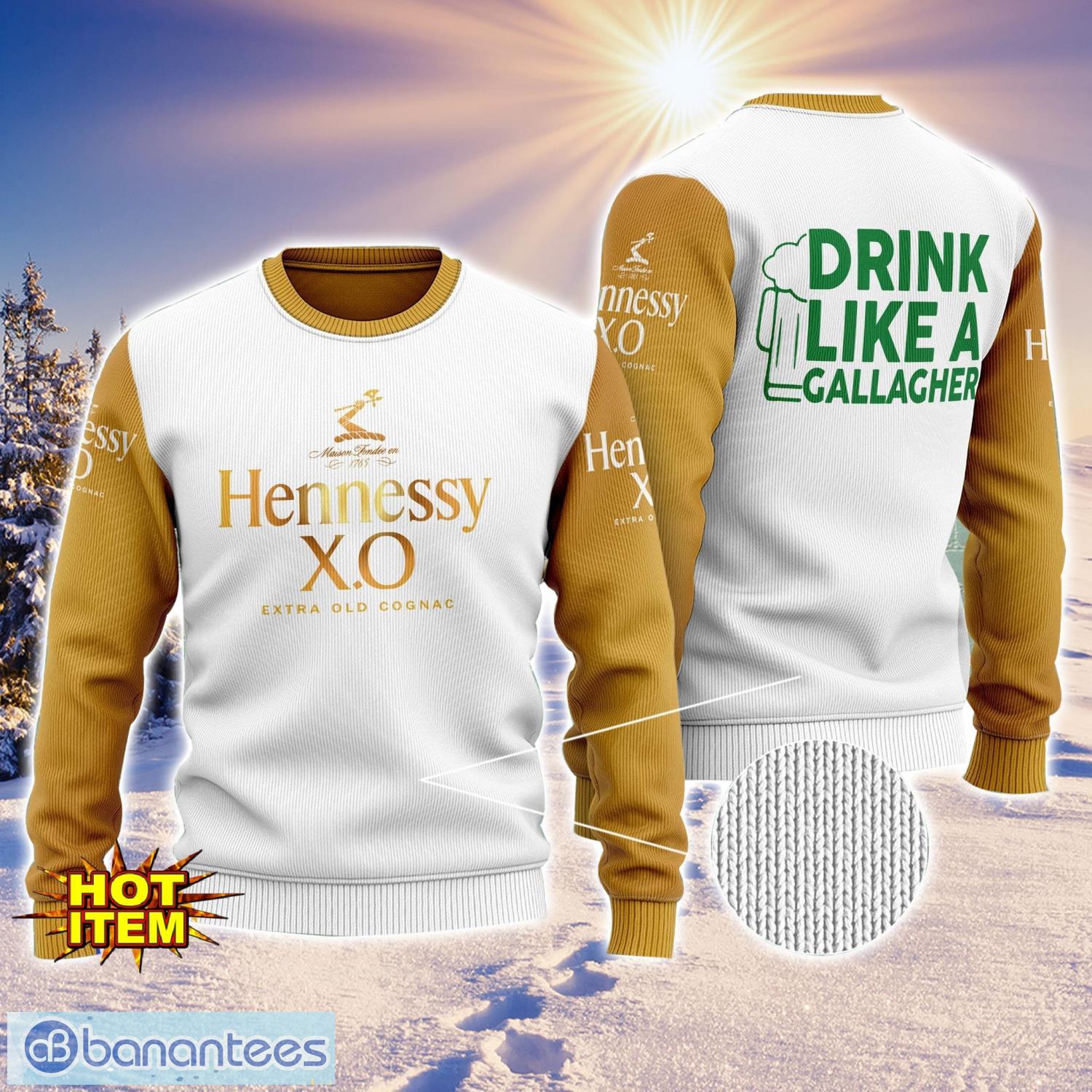 remy martin drink like a gallagher patrick day 3d print sweater christmas gift holiday sweater image Remy Martin Drink Like A Gallagher Patrick Day 3D Print Sweater Christmas Gift Holiday Sweater Product Photo 1