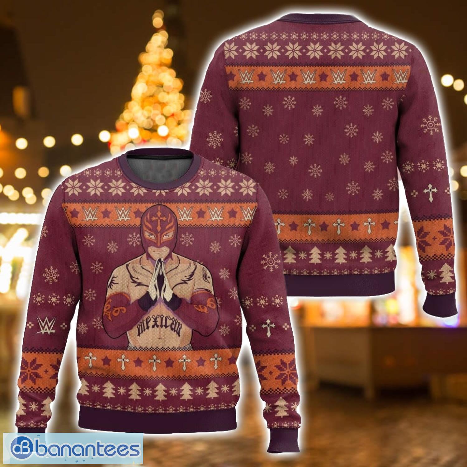 rey mysterio aop ugly christmas sweater gift for family chrismas gift image Rey Mysterio AOP Ugly Christmas Sweater Gift For Family Chrismas Gift Product Photo 1