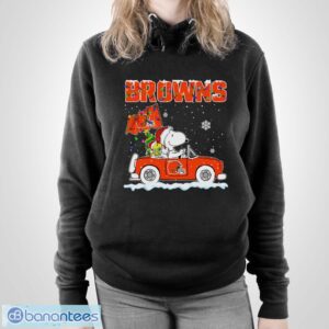 Cleveland Browns Snoopy And Woodstock Driving Car Shirt Sweatshirt Hoodie - Unisex Pullover Hoodie