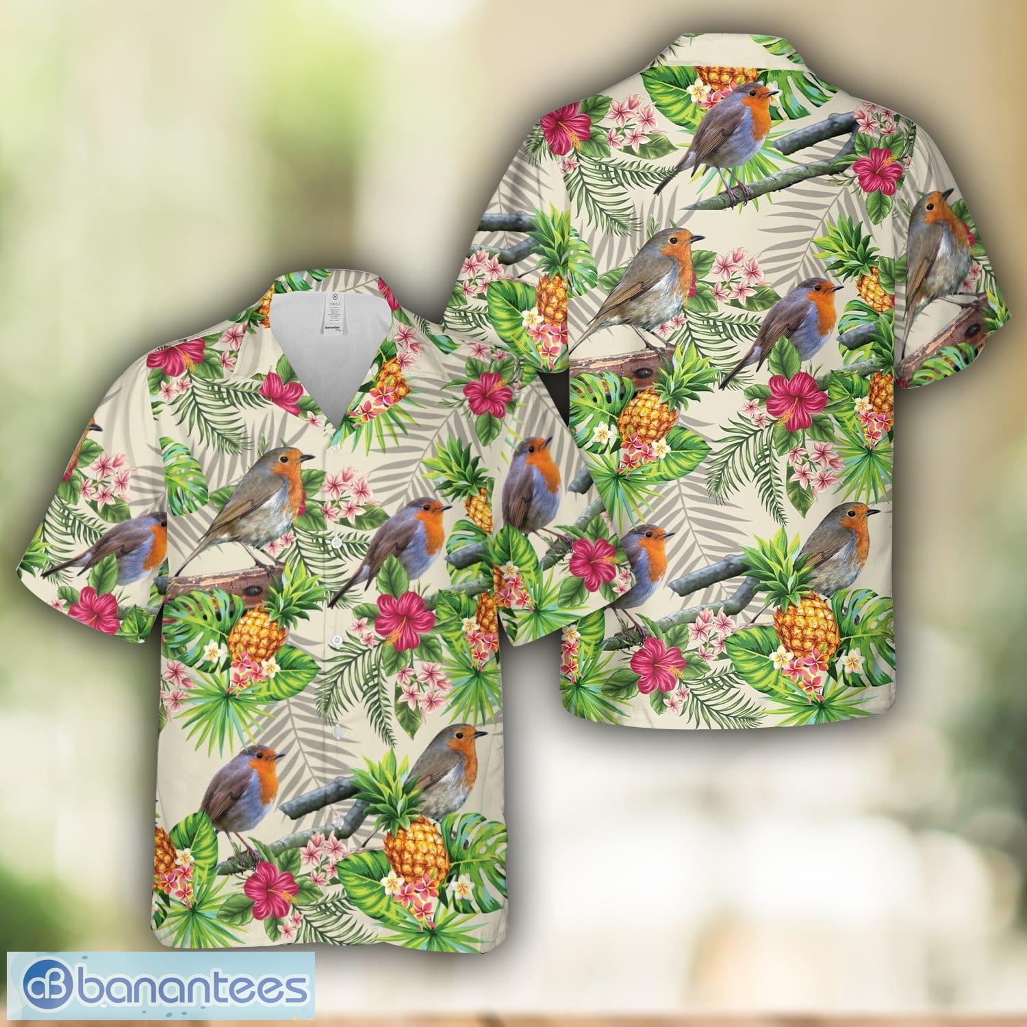 robin bird hawaiian shirt beach shirt image Robin Bird Hawaiian Shirt Beach Shirt Product Photo 1