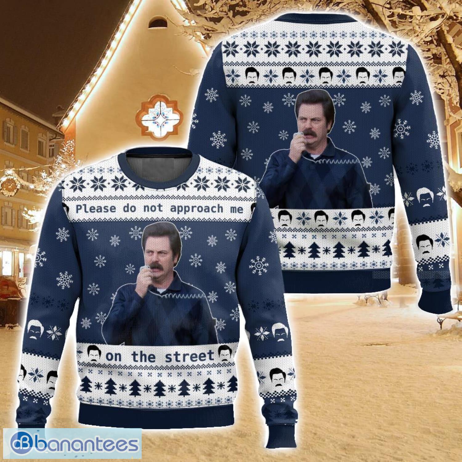 ron swanson parks and recreation christmas ugly christmas sweater for men and women christmas holiday gift family gift image Ron Swanson, Parks and Recreation Christmas Ugly Christmas Sweater For Men And Women Christmas Holiday Gift Family Gift Product Photo 1
