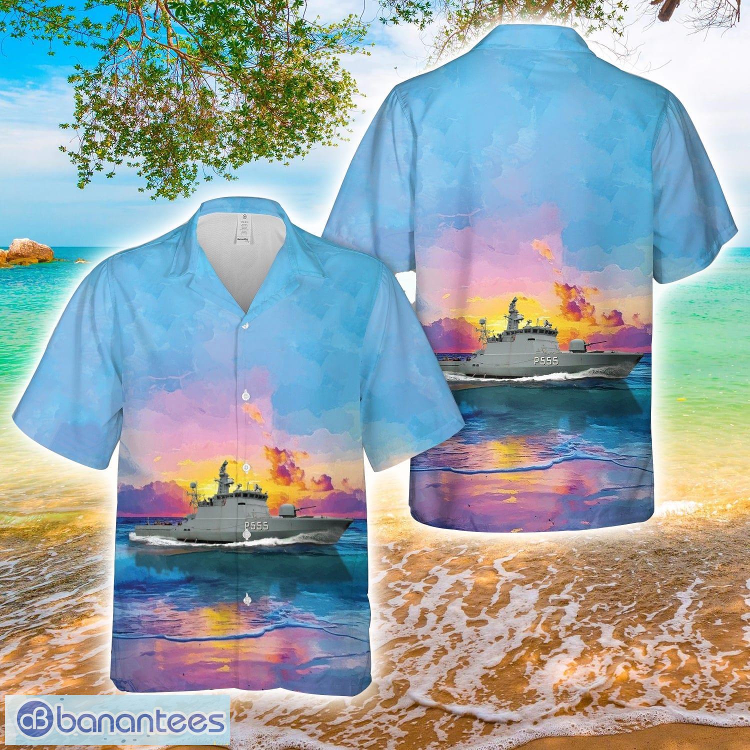royal danish navy flyvefisken class p555 hawaiian shirt image Royal Danish Navy Flyvefisken class P555 Hawaiian Shirt Product Photo 1