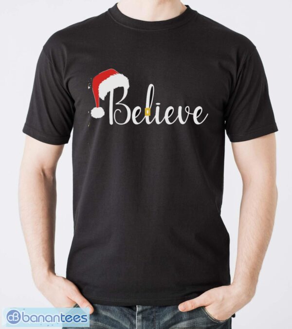 Santa Hat and Belt BELIEVE Christmas Shirt, Believe Christmas Shirt - Men T-Shirt