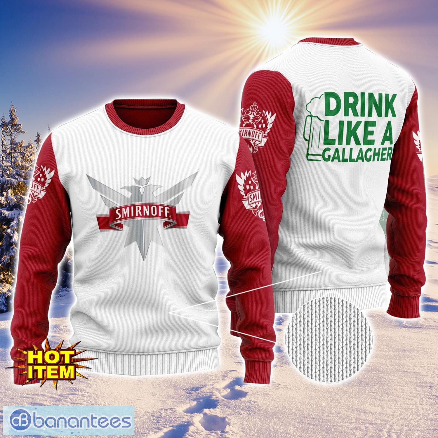 smirnoff vodka like a gallagher patrick day 3d print sweater christmas gift holiday sweater image Smirnoff Vodka Like A Gallagher Patrick Day 3D Print Sweater Christmas Gift Holiday Sweater Product Photo 1