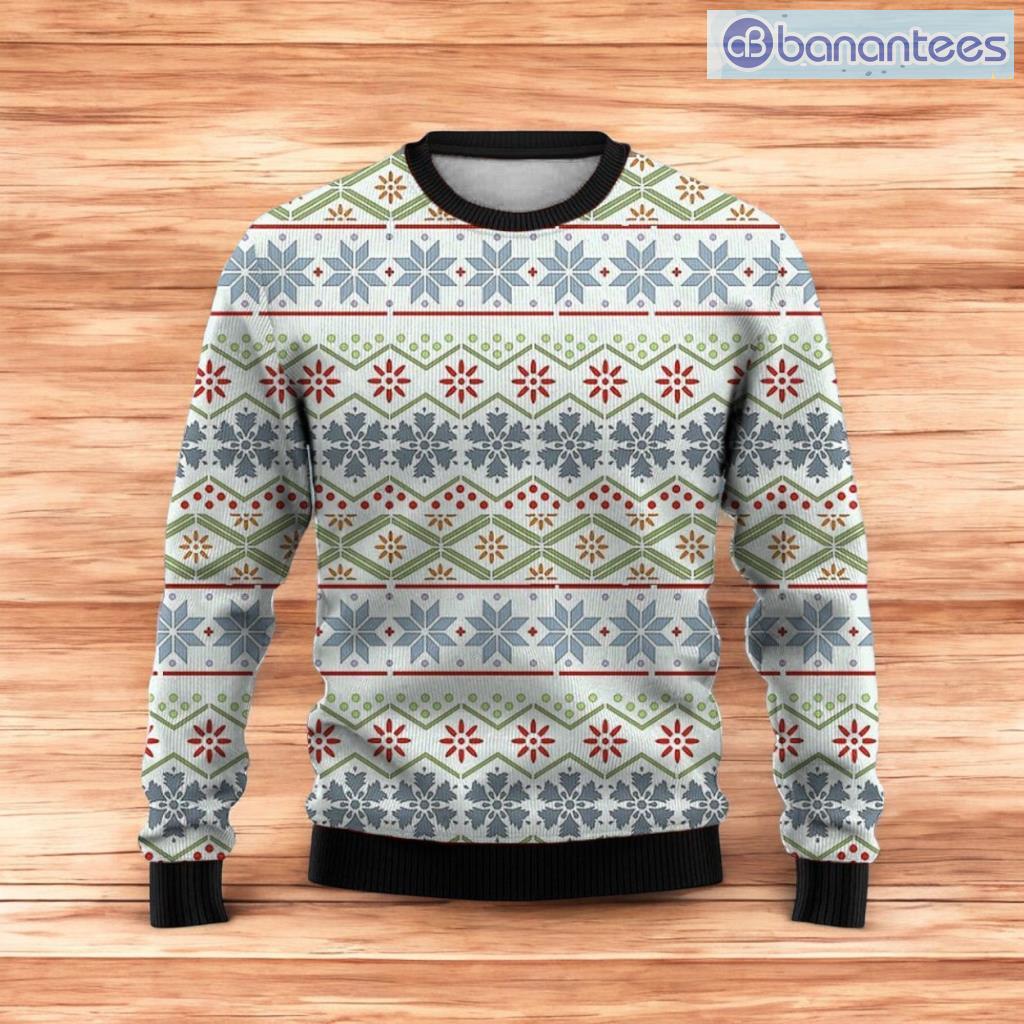 snowflake geometric stripe crewneck christmas ugly sweater 3d for men and women image Snowflake Geometric Stripe Crewneck Christmas Ugly Sweater 3D For Men And Women Product Photo 1