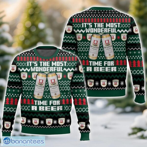 Spaten It’s the Most Wonderful time for a Beer AOP Ugly Christmas Sweater Gift For Family Chrismas Gift Product Photo 1