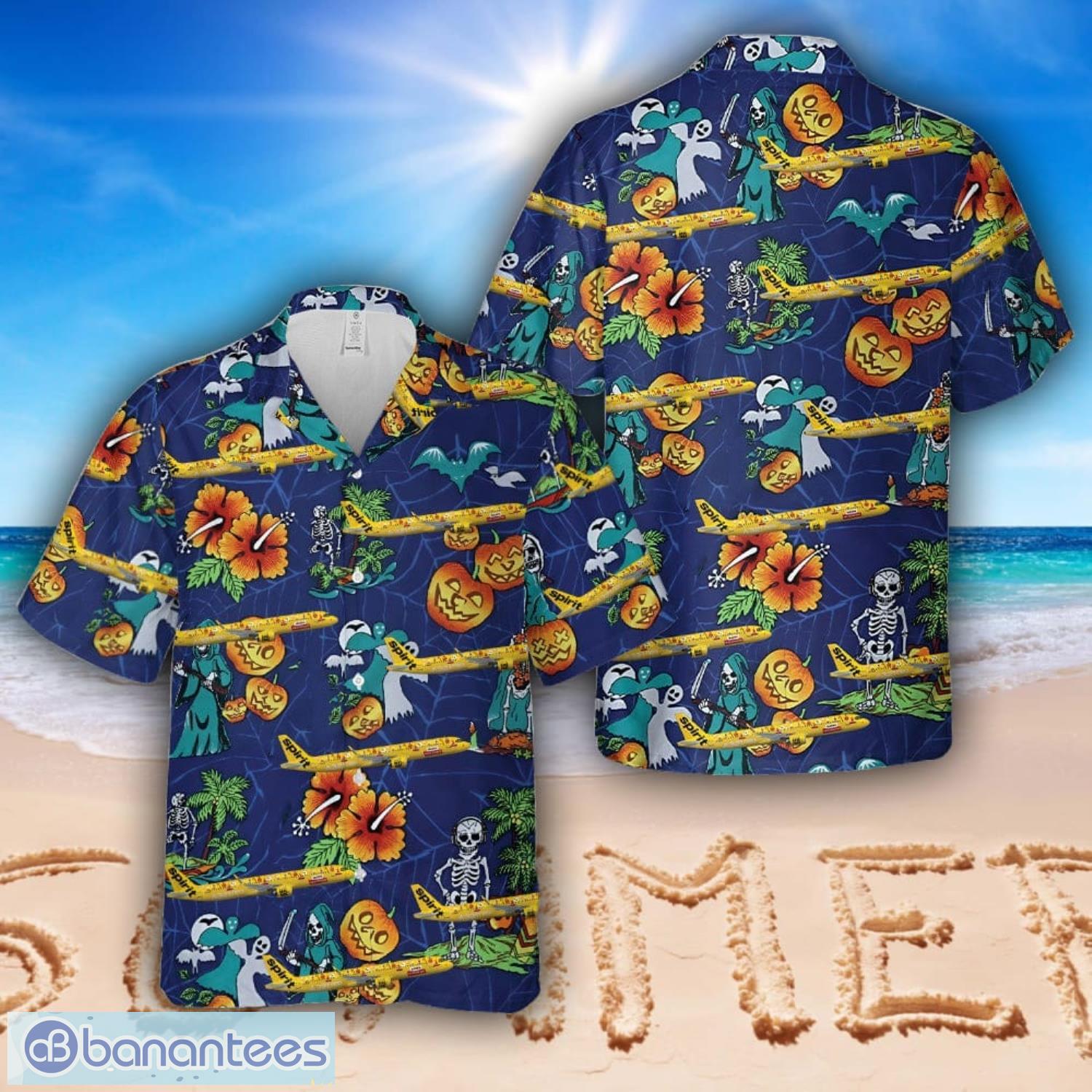 spirit a321 neo halloween hawaiian shirt beach summer shirt image Spirit A321 Neo Halloween Hawaiian Shirt Beach Summer Shirt Product Photo 1