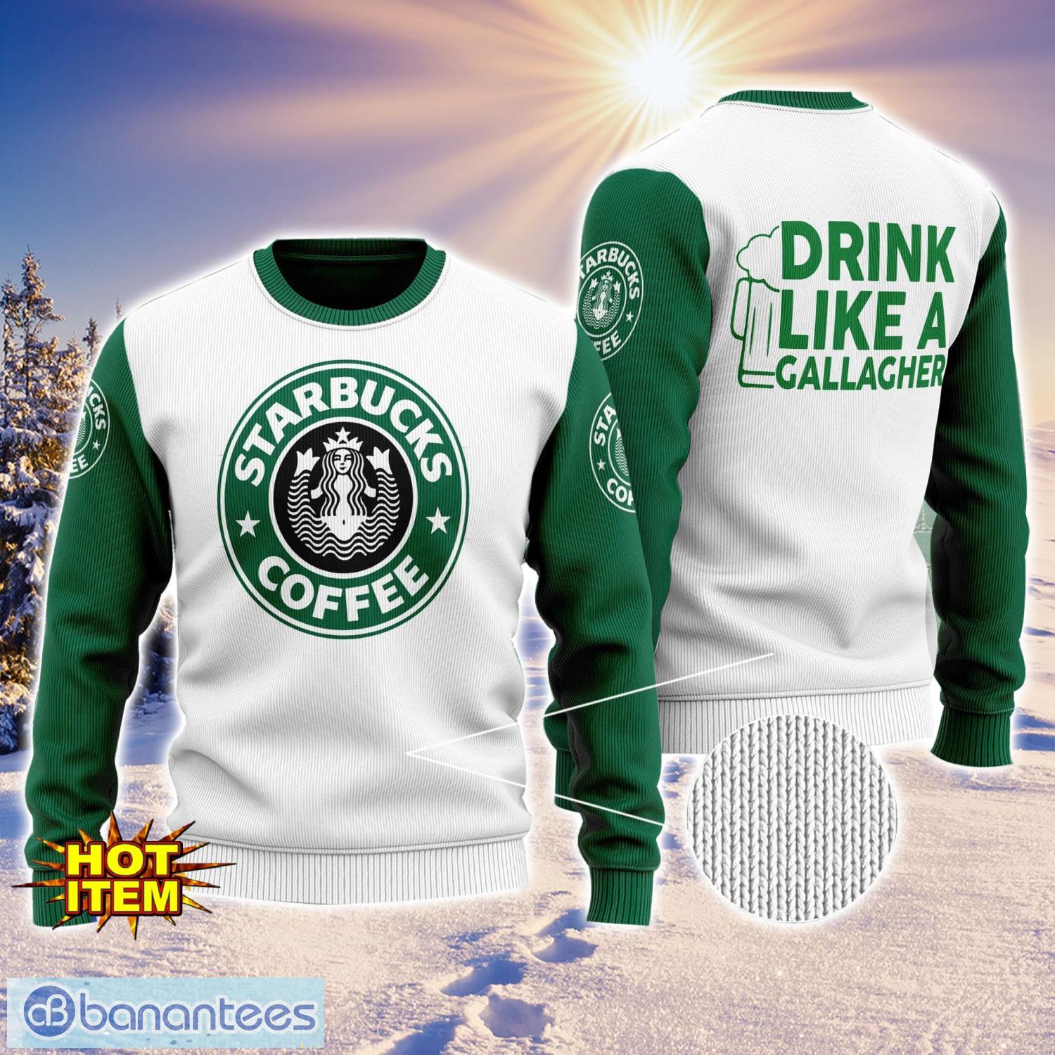 starbucks coffee like a gallagher patrick day 3d print sweater christmas gift holiday sweater image Starbucks Coffee Like A Gallagher Patrick Day 3D Print Sweater Christmas Gift Holiday Sweater Product Photo 1