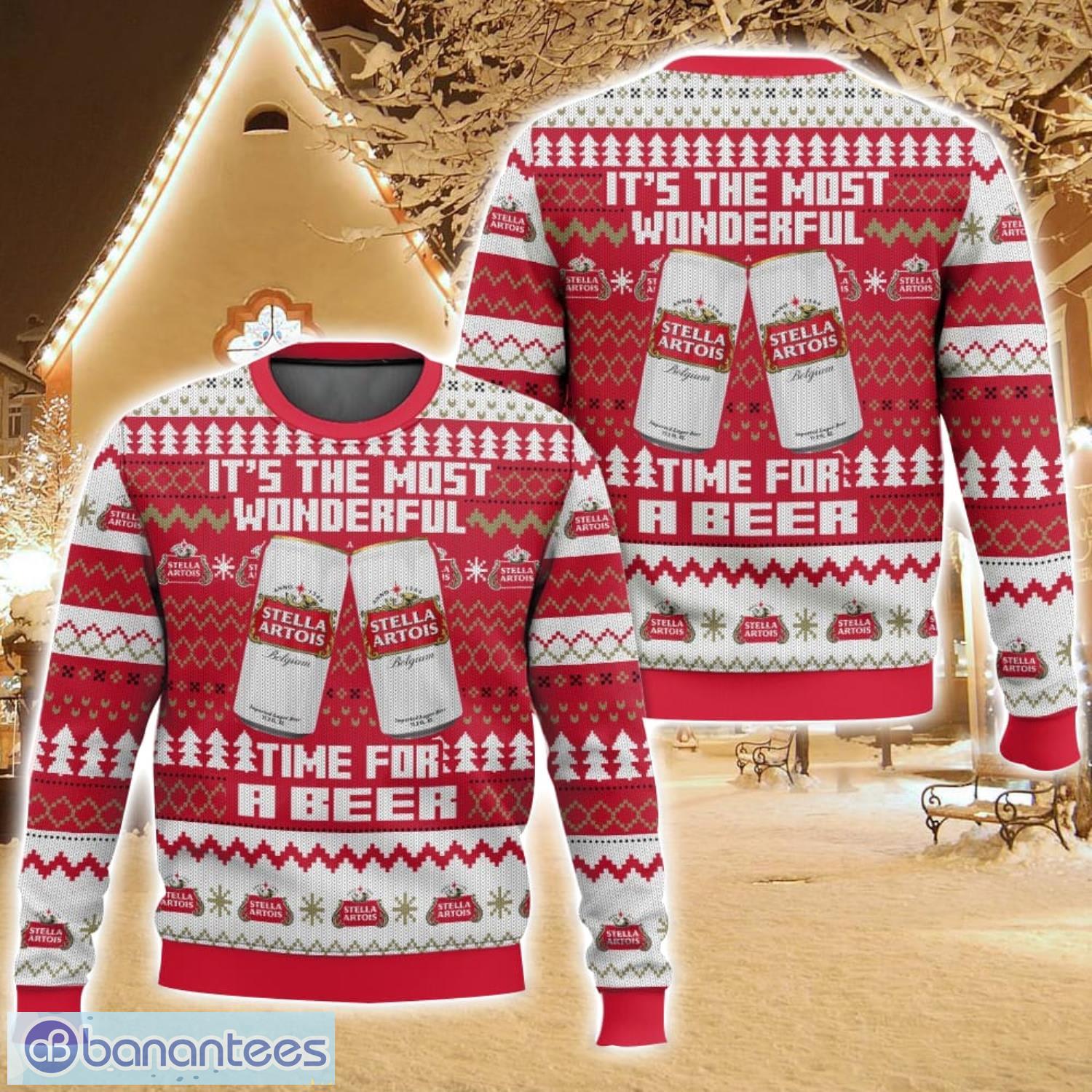 stella artois uk beer ugly christmas sweater for men and women christmas holiday gift family gift image Stella Artois UK Beer Ugly Christmas Sweater For Men And Women Christmas Holiday Gift Family Gift Product Photo 1