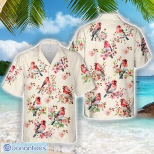 Strawberry Finch Floral Hawaiian Shirt Beach Shirt Product Photo 1