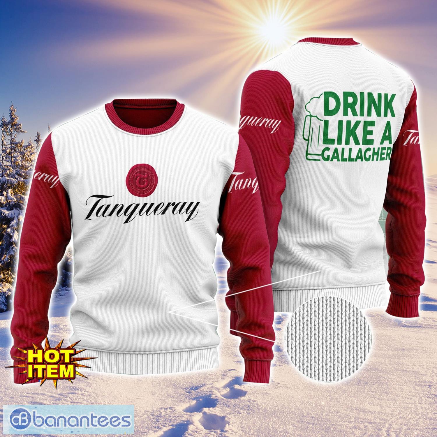 tanqueray drink like a gallagher patrick day 3d print sweater christmas gift holiday sweater image Tanqueray Drink Like A Gallagher Patrick Day 3D Print Sweater Christmas Gift Holiday Sweater Product Photo 1