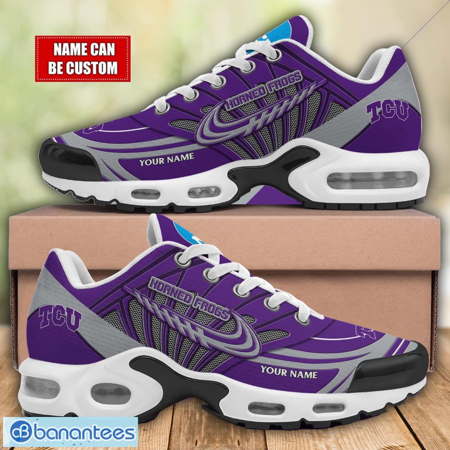 tcu horned frogs tn shoes air cushion sports shoes custom name gift ideas image TCU Horned Frogs TN Shoes Air Cushion Sports Shoes Custom Name Gift Ideas Product Photo 1