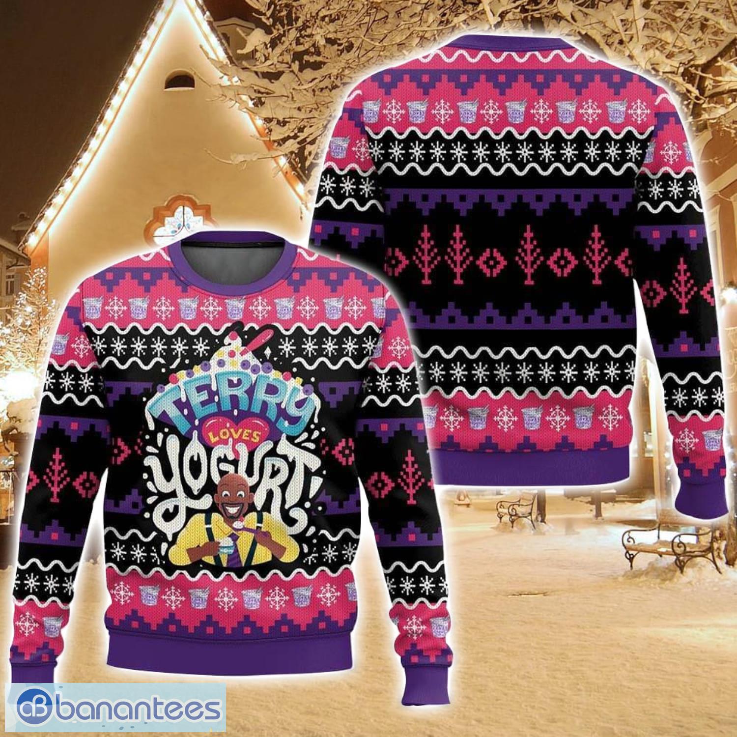 terry loves yogurt terry jeffords brooklyn nine nine ugly christmas sweater for men and women christmas holiday gift family gift image Terry loves Yogurt! Terry Jeffords Brooklyn Nine-Nine Ugly Christmas Sweater For Men And Women Christmas Holiday Gift Family Gift Product Photo 1