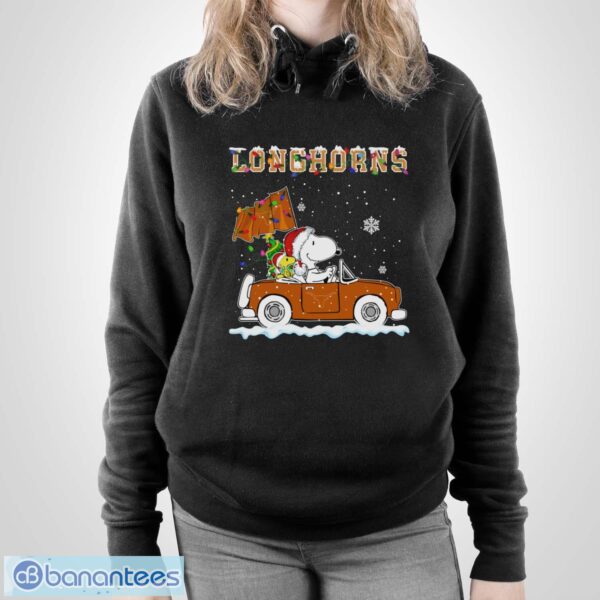 Texas Longhorns Snoopy And Woodstock Driving Car Shirt Sweatshirt Hoodie - Unisex Pullover Hoodie