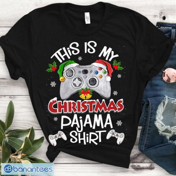This Is My Christmas Pajama Shirt - Santa Hat Gamer Video Christmas PJ Tshirt Product Photo 1