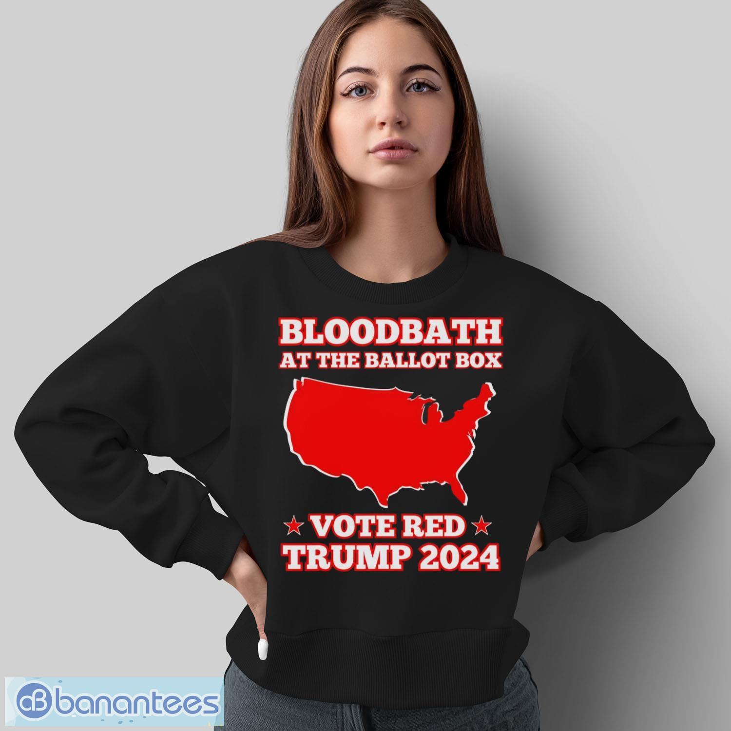 trump bloodbath at the ballot box 2024 vote red usa map maga shirt 1 image Trump Bloodbath At The Ballot Box 2024 Vote Red USA Map MAGA Shirt - Sweatshirt
