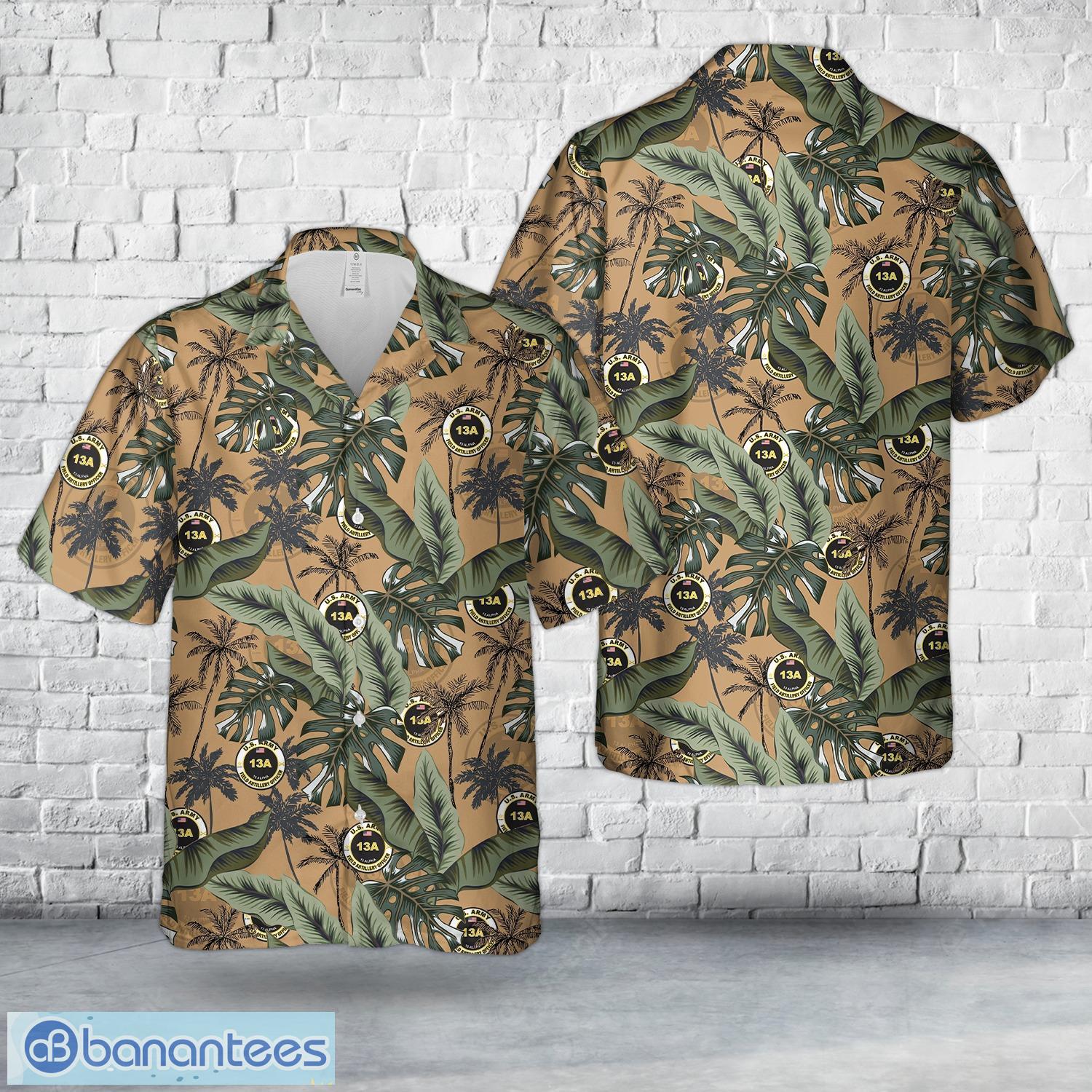us army 13a field artillery officer hawaiian shirt beach summer shirt image US Army 13A Field Artillery Officer Hawaiian Shirt Beach Summer Shirt Product Photo 1