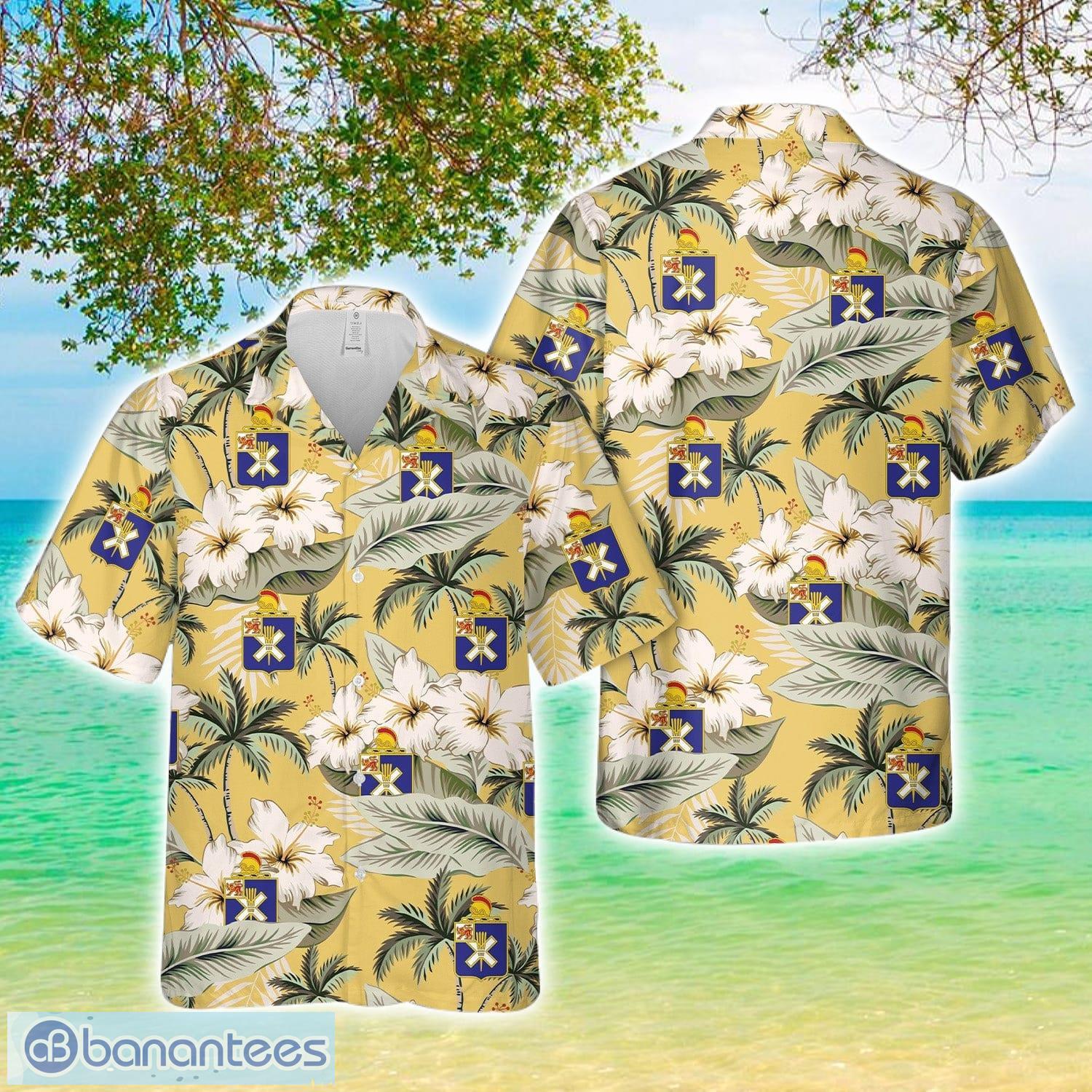 us army 32nd infantry regiment the queens own hawaiian shirt image US Army 32nd Infantry Regiment The Queen's Own Hawaiian Shirt Product Photo