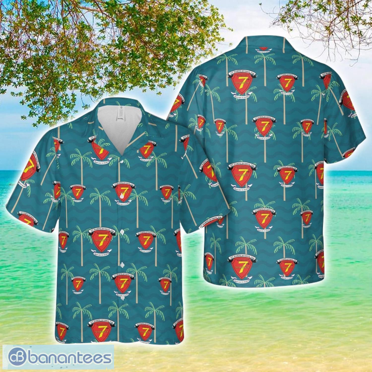 us marine 1st marine division 7th marine regiment aka rct 7 hawaiian shirt image US Marine 1st Marine Division 7th Marine Regiment AKA RCT-7 Hawaiian Shirt Product Photo 1