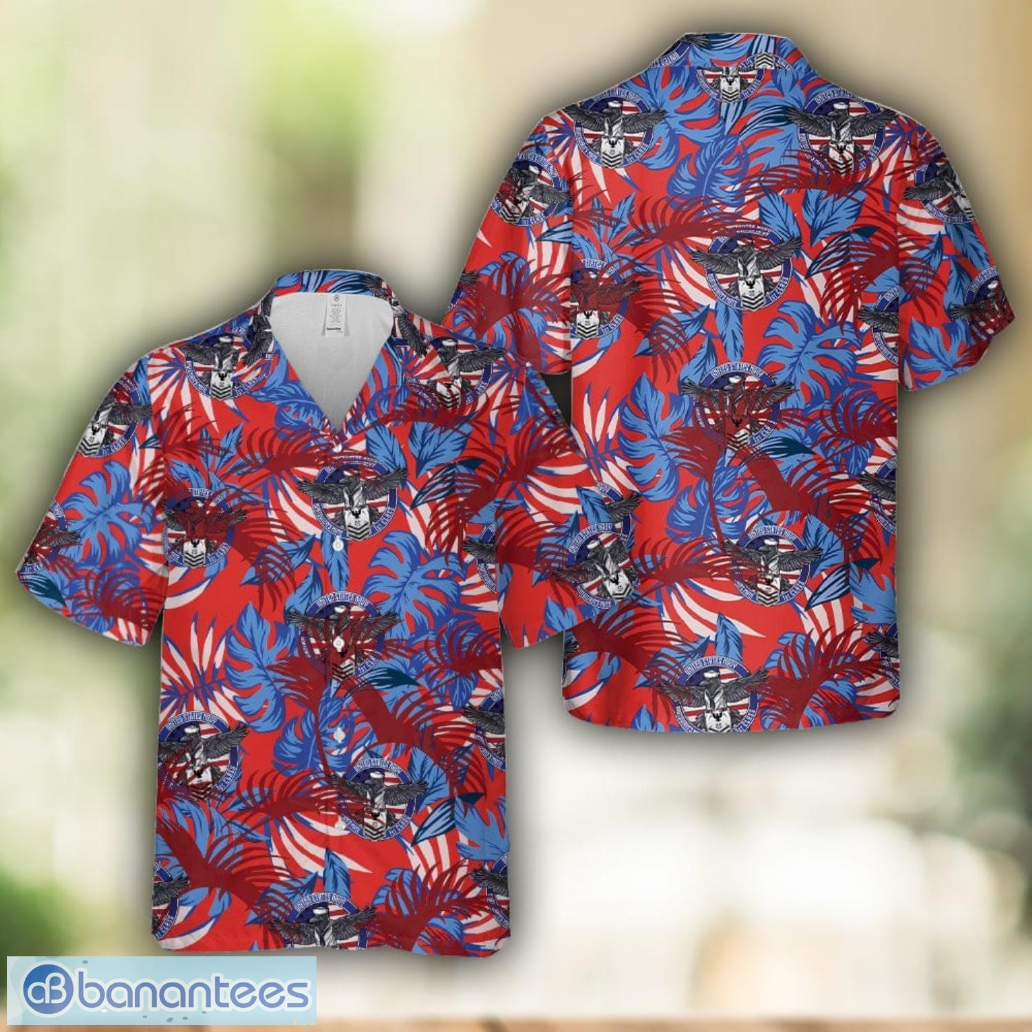 us navy boatswains mate 1st class crow bm2 patriotic hawaiian shirt beach shirt image US Navy Boatswain's Mate 1st Class Crow BM2 Patriotic Hawaiian Shirt Beach Shirt Product Photo
