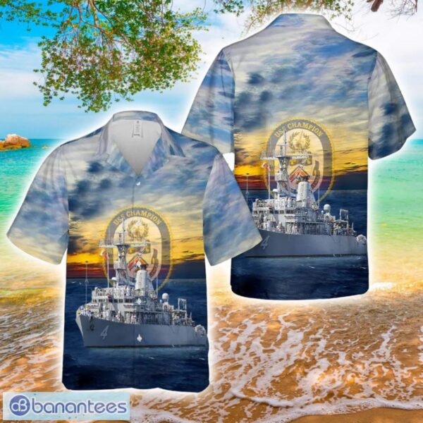 US Navy USS Champion (MCM-4) Hawaiian Shirt Product Photo 1