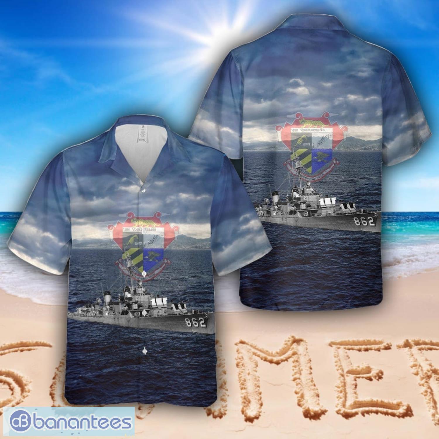 us navy uss vogelgesang dd 862 hawaiian shirt image US Navy USS Vogelgesang (DD-862) Hawaiian Shirt Product Photo 1