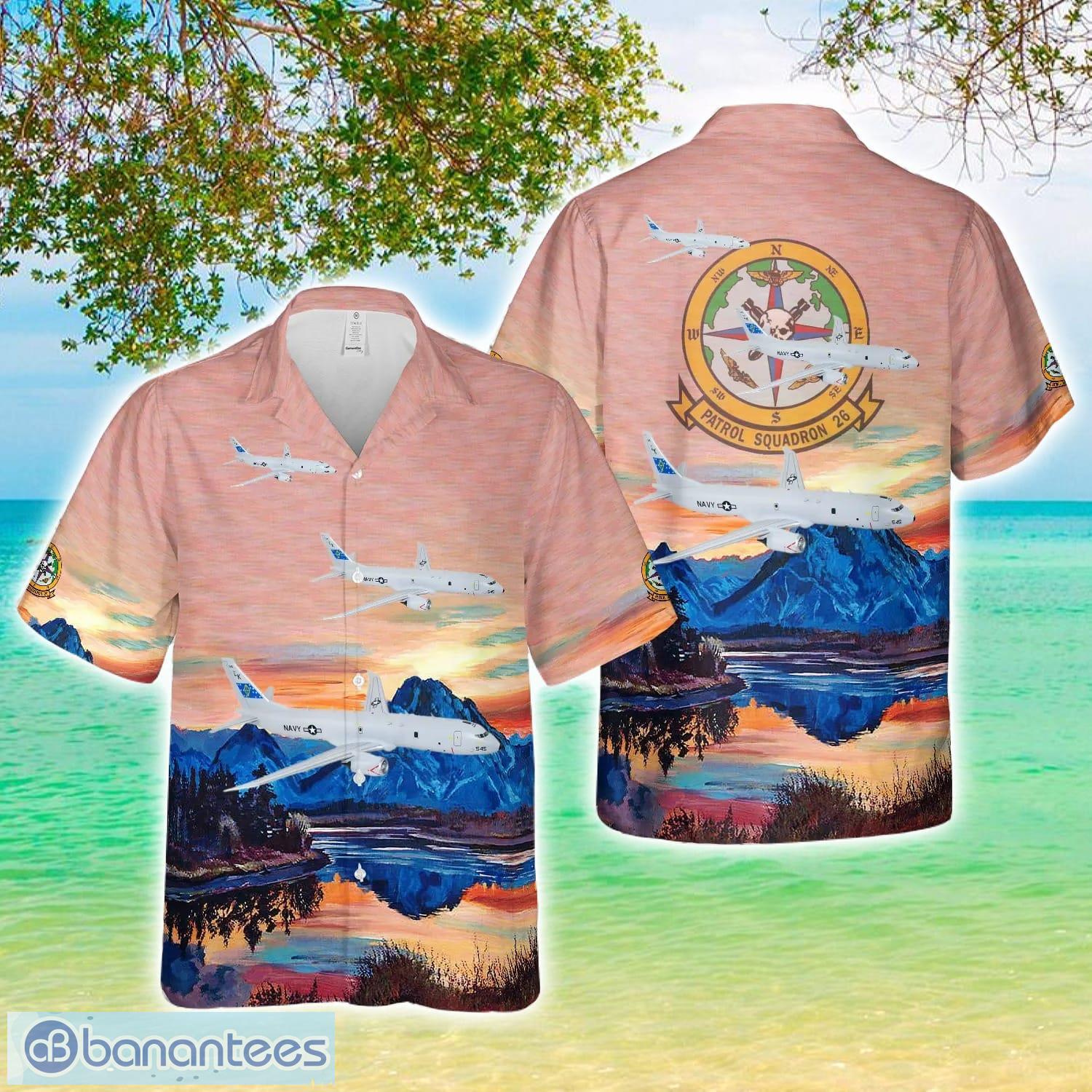 us navy vp 26 tridents 2024 p 8a poseidon hawaiian shirt image US Navy VP-26 Tridents 2024 P-8A Poseidon Hawaiian Shirt Product Photo 1
