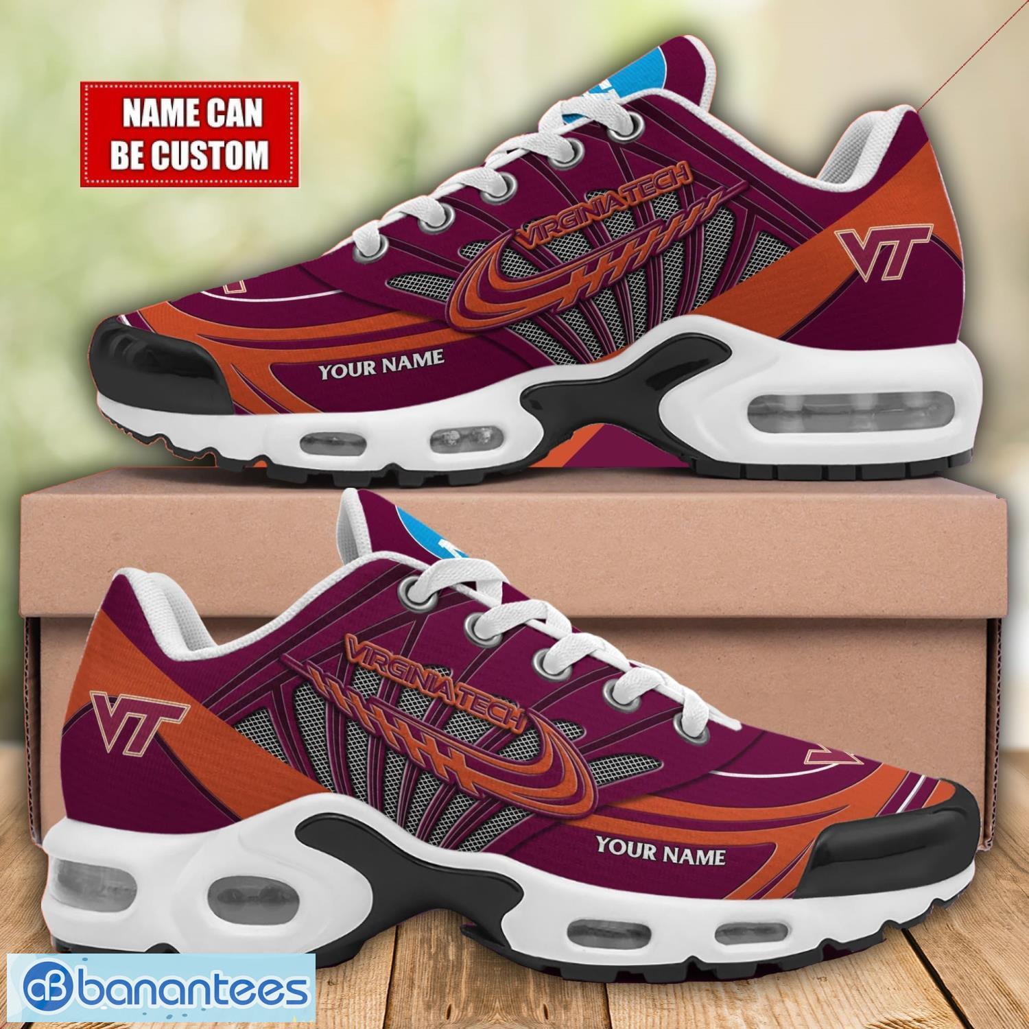 virginia tech hokies tn shoes air cushion sports shoes custom name gift ideas image Virginia Tech Hokies TN Shoes Air Cushion Sports Shoes Custom Name Gift Ideas Product Photo 1