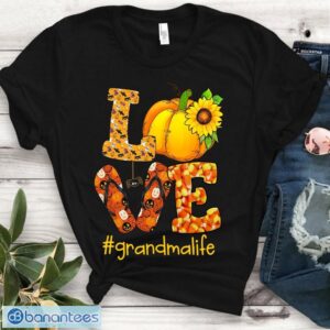 Love grandma life Halloween shirt- sunflower Pumpkin Funny Gift TShirt Product Photo 1