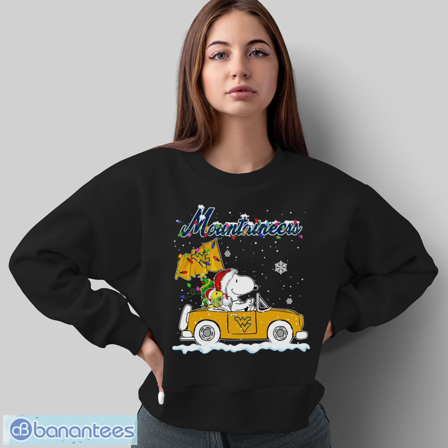 west virginia mountaineers snoopy and woodstock driving car shirt sweatshirt hoodie 1 image West Virginia Mountaineers Snoopy And Woodstock Driving Car Shirt Sweatshirt Hoodie - Sweatshirt
